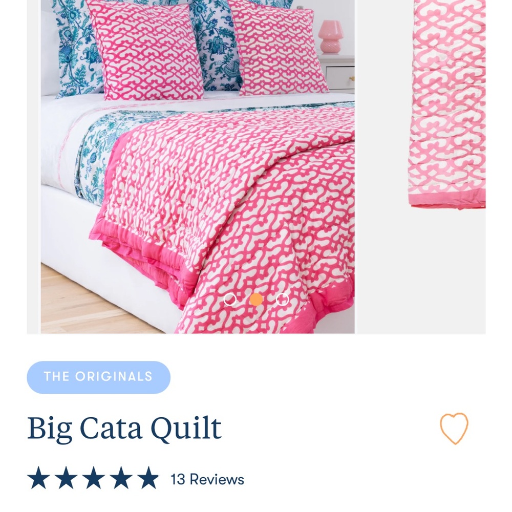 Brand-New with Tags - Roller Rabbit - Pink - Twin/Twin XL Cata quilt.